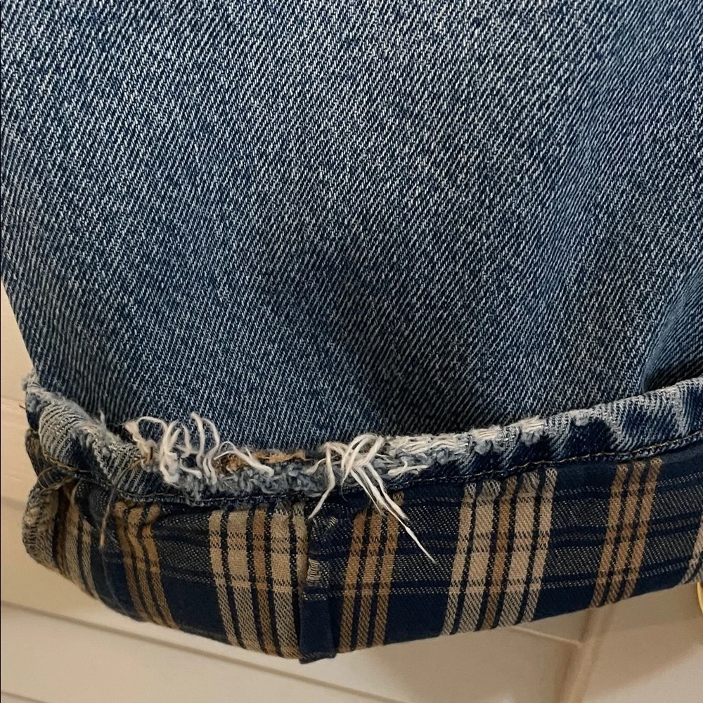 L.L. Bean Men's Relaxed Fit Distressed Flannel Underneath Denim Jeans